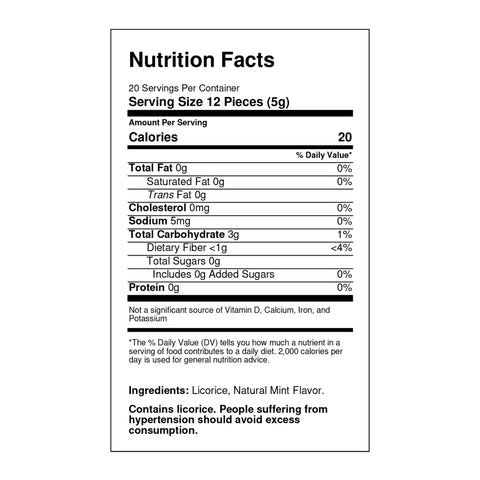 Amarelli Favette Licorice Nutrition Facts
