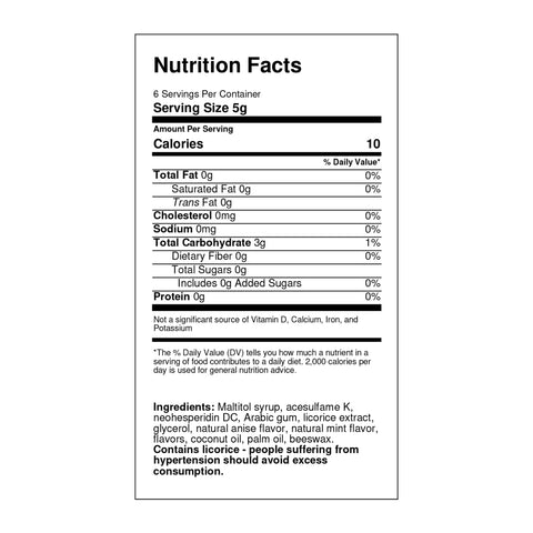 La Pasticca Del Re Sole Strong Licorice Nutrition Facts