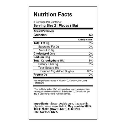 Pastiglie Leone Anice Nutrition Facts | Italian Candy